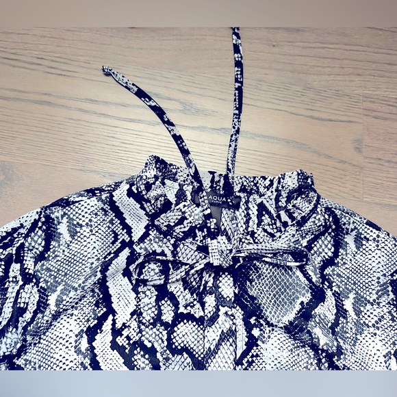 Aqua Curve Womens Plus Crepe Snake Print Blouse - Picture 6 of 7